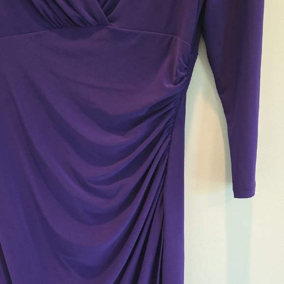 Lauren By Ralph Lauren Form-Fitting Purple Dress Knee-Length Women's Size 6 - Picture 6 of 13